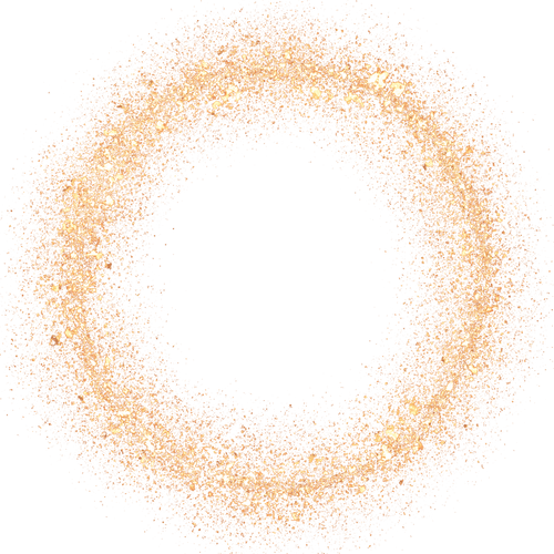 Round Gold Glitter Cutout